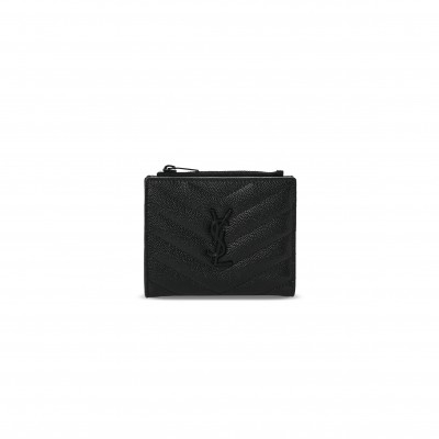 YSL CASSANDRE MATELASSÉ BI-FOLD WALLET IN GRAIN DE POUDRE LEATHER 575879 (10.5*8.5*2.5cm)